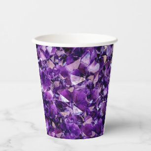 Vasos De Papel Géoda de crustáceos púrpura Ametist Gemstone Cubos