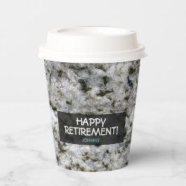 Vasos De Papel Geología Etiqueta de roca de granito blanco cualqu