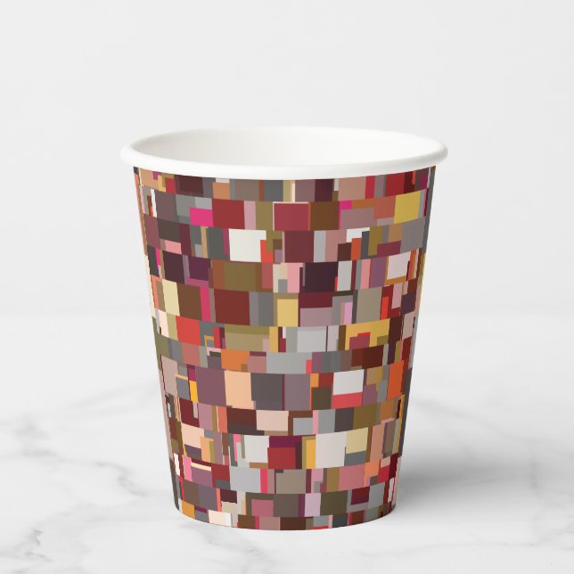 Vasos De Papel Geometric Patchwork Mosaic Pattern (Anverso)