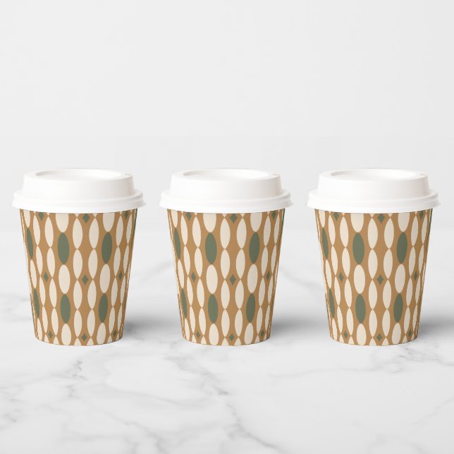 Vasos de papel geométricos retro (Multi)