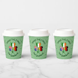 Vasos De Papel German Irish American Shamrock Personalized Text
