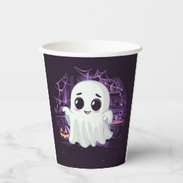 Vasos De Papel Ghost Halloween Cute Ilustracion taza de papel