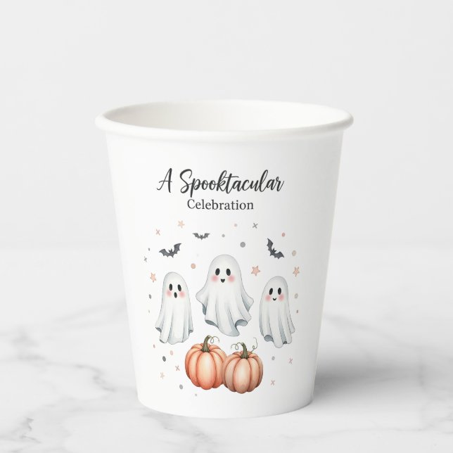 Vasos De Papel Ghostly Fun Halloween (Anverso)