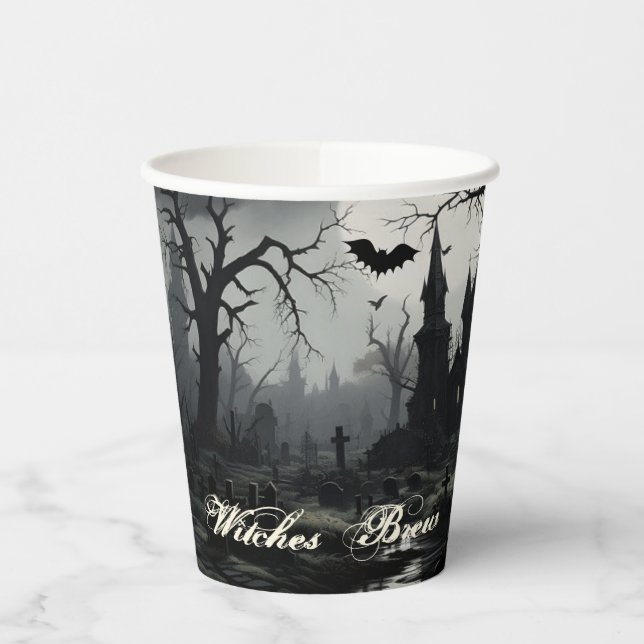 Vasos De Papel Ghostly Wites Manor Halloween (Izquierda)