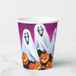 Vasos De Papel Ghosts y calabazas de papel
