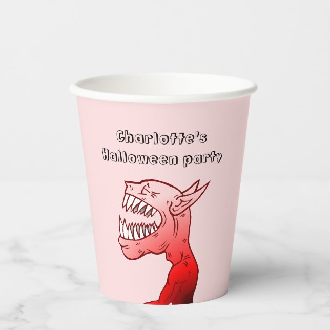 Vasos De Papel Ghoul con una agradable risa (Anverso)