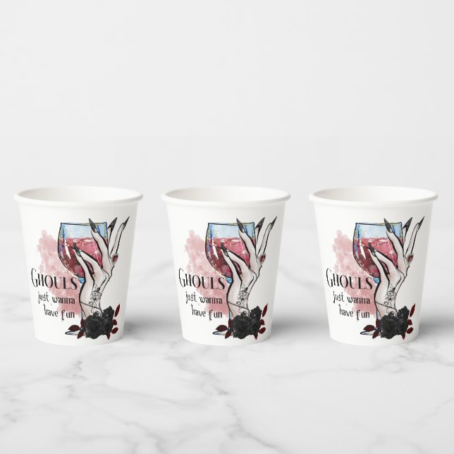 Vasos De Papel Ghouls solo quiere divertirse con Halloween (Multi)