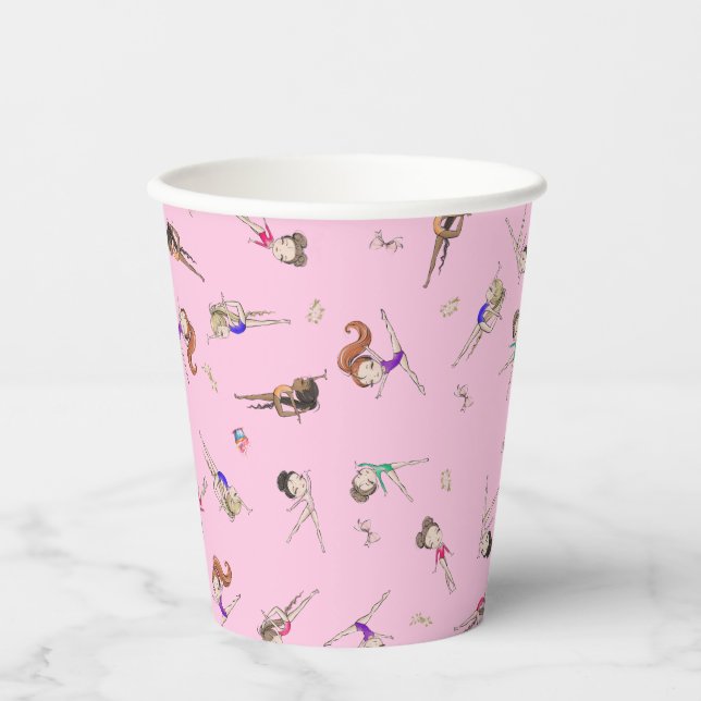 Vasos De Papel Gimnasia chica Cuadros de papel de fiesta de cumpl (Anverso)