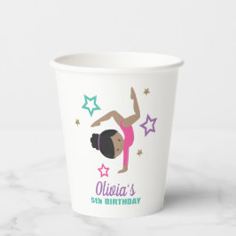 Vasos De Papel Gimnasia Cumpleaños Niña Rosa Purpura Turquesa