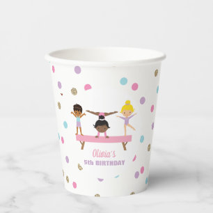 Vasos De Papel Gimnasia pastel cumpleaños