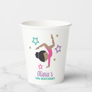 Vasos De Papel Gimnasia Pink Morple Turquesa Chica Cumpleaños