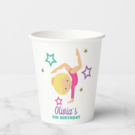 Vasos De Papel Gimnasia Rosa Purpura Turquesa Cumpleaños Papel