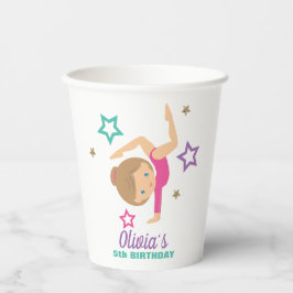 Vasos De Papel Gimnasia Rosa Purpura Turquesa Cumpleaños Papel