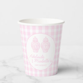 Vasos De Papel Ginger Jars Coquette Pink Gingham