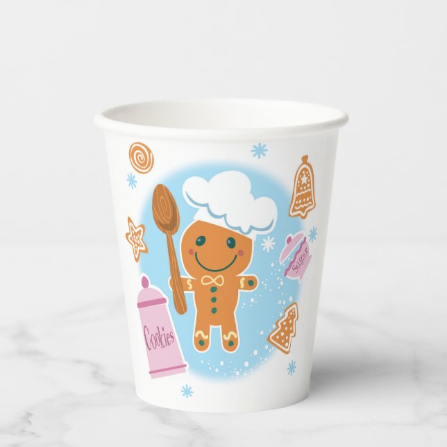 Vasos De Papel Gingerbread Chef (Anverso)