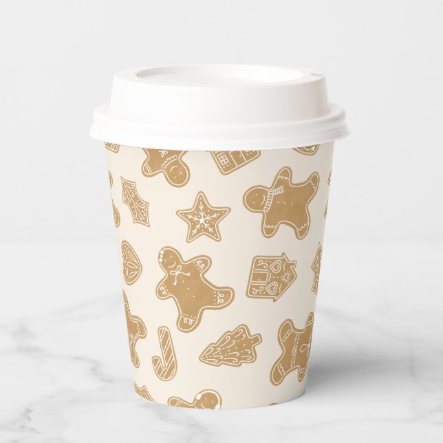 Vasos De Papel Gingerbread Desechable Café Cup (Anverso)
