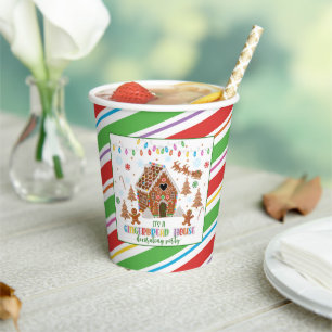 Vasos De Papel Gingerbread House Decorante Fiesta de la Copa de P