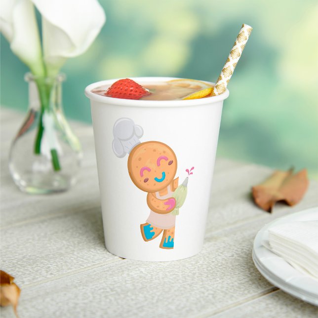 Vasos De Papel Gingerbread Man Chef (Subido por el creador)