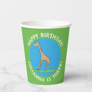 Vasos De Papel Girafa cutánea con personalizado de mariposa