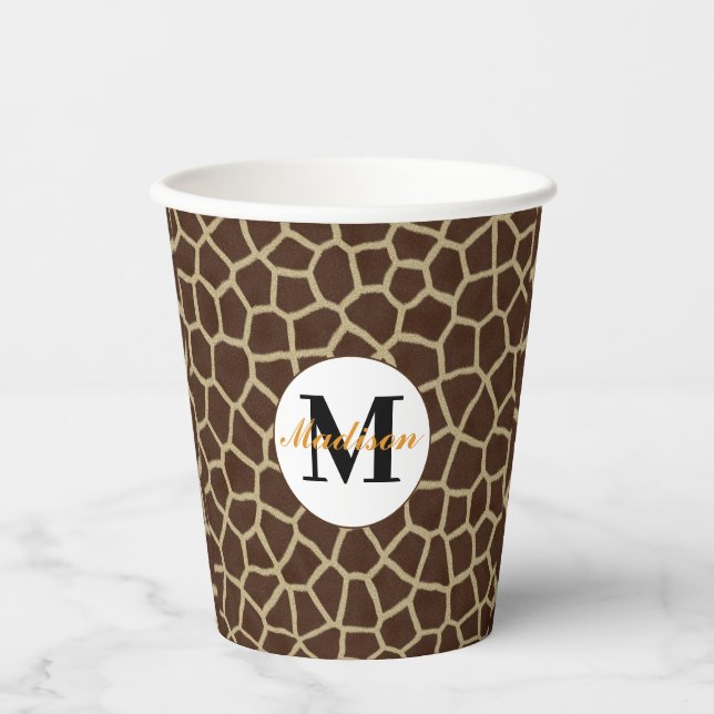 Vasos De Papel Giraffe Animal Print (Anverso)