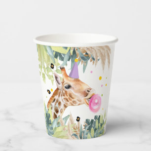 Vasos De Papel Giraffe Fiesta Animales Nacimiento Zoológico Safar