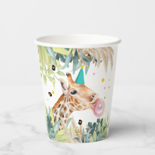 Vasos De Papel Giraffe Fiesta Animales Nacimiento Zoológico Safar