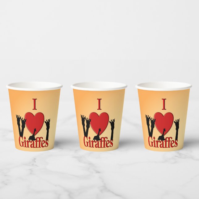 Vasos De Papel Giraffe Love (Multi)