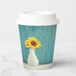 Vasos De Papel Girasoles en un jarrón     