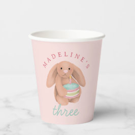 Vasos De Papel Girls Bunny and Cake Girls Cute Birthday