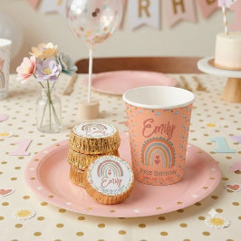 Vasos De Papel Girl's Natural Boho Party Light Coral