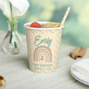 Vasos De Papel Girl's Natural Boho Party Pale Yellow