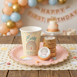 Vasos De Papel Girl's Natural Boho Party Pale Yellow