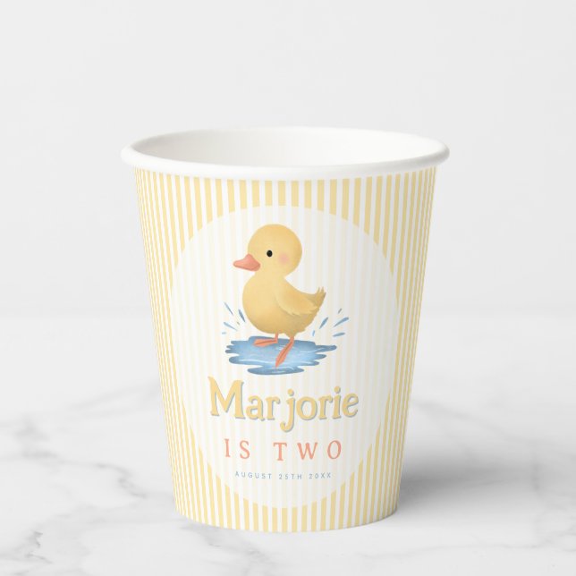 Vasos De Papel Girls Pastel Summer Farm Duck Toddler Birthday (Anverso)