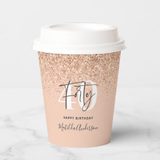 Vasos De Papel Girly purpurina chisporroteó moderno fiesta de cum