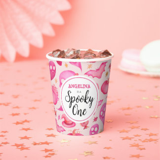 Vasos De Papel Girly Spooky Un primer cumpleaños con nombre
