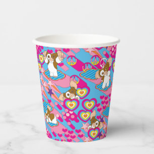 Vasos De Papel Gizmo   Patrón rosa de paz y amor