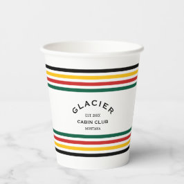 Vasos De Papel Glacier Park Cabin Club Cresta Personalizada Raya 