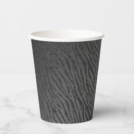 Vasos De Papel Glam de Purpurina negro de impresión animal