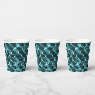 Vasos De Papel Glam de resumen verde azul verde azulado