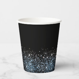 Vasos De Papel Glam Purpurina fiesta negro taza de papel