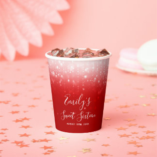 Vasos De Papel Glam Red Sweet 16