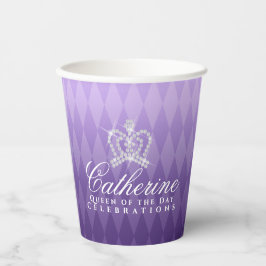 Vasos De Papel Glittering Crown Luxury Purple