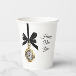 Vasos De Papel Glitzy Gold Silver New Year Midnight Hour