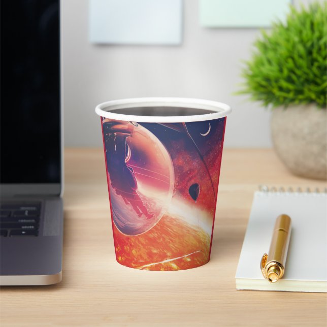 Vasos De Papel Globo de aire caliente extremo sobre el paisaje vo (in situ)