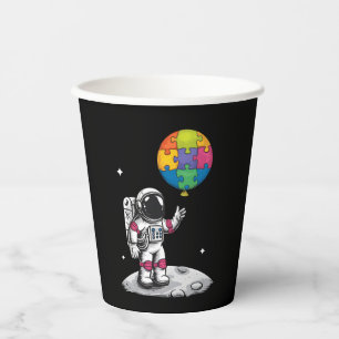 Vasos De Papel Globo de astronauta autista Espacio Conciencia sob
