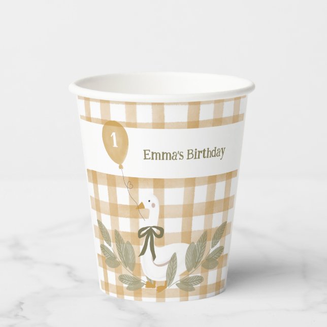 Vasos De Papel Globo de gasa amarilla (Anverso)