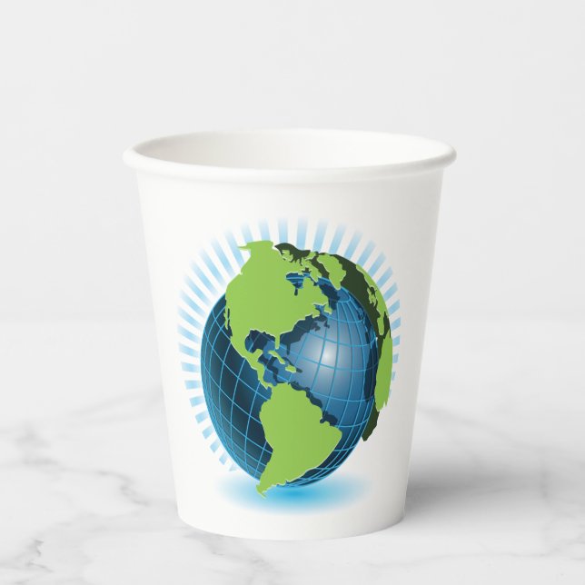 Vasos De Papel Globo verde (Anverso)
