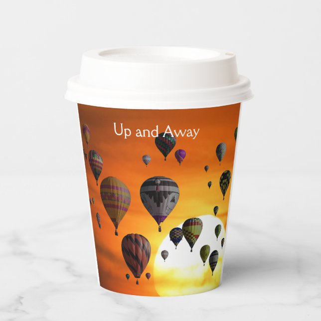 Vasos De Papel Globos aerostáticos en vuelo (Anverso)