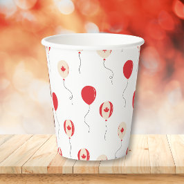 Vasos De Papel Globos canadienses en el Día del Canadá