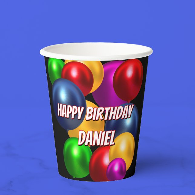 Vasos De Papel Globos de cumpleaños divertidos personalizados (Subido por el creador)